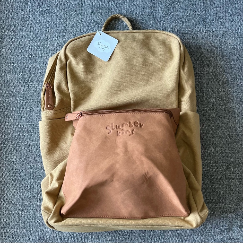 NWT Slumberkins Logo Backpack- Khaki